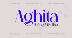 Demo Font Việt hóa Aghita thiết kế thiệp cưới đẹp