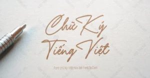 Demo Yustine Signature: font chữ viết tay Việt hóa
